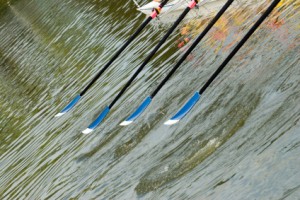 Oars on water